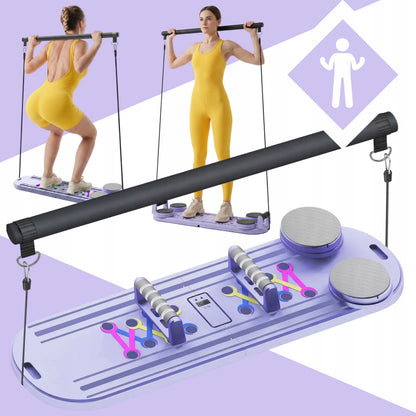 PILATES REFORMER DAUGIAFUNKCĖ 18 viename PRATIMŲ LENTA – PILATESO RINKINYS