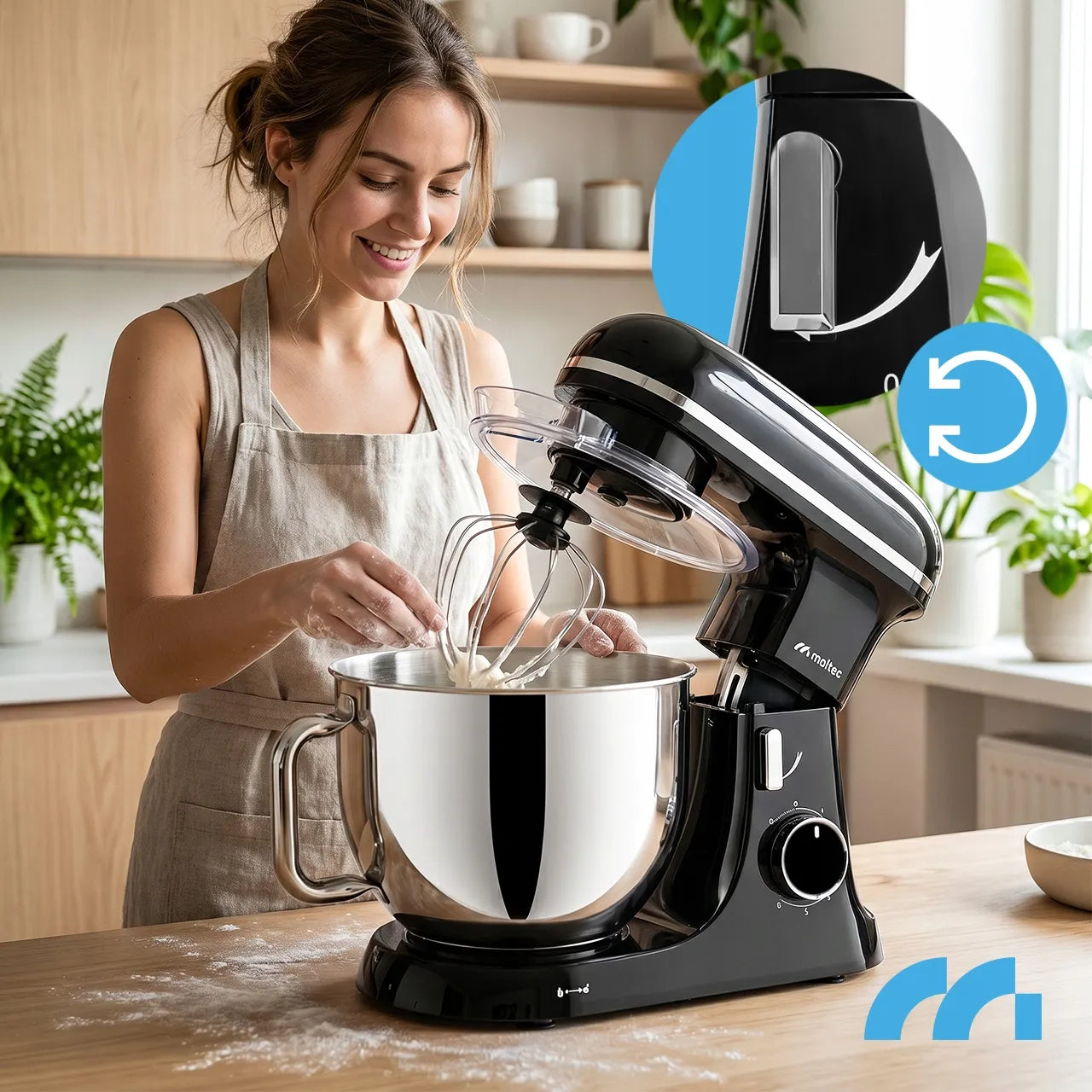 Planetarinis virtuvės kombainas MaltecChef4000W-BL 2000W, 7L dubuo