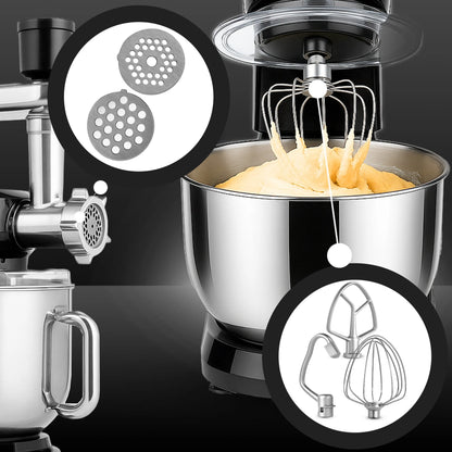 Planetinis virtuvės robotas RETOO CookMaster 5in1, 3200W, su dubeniu, trintuvu ir mėsos malūnėliu
