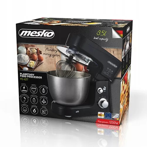 Planetinis virtuvinis kombainas Mesko 4217, 1200 W, 3,5 l dubuo, juodas