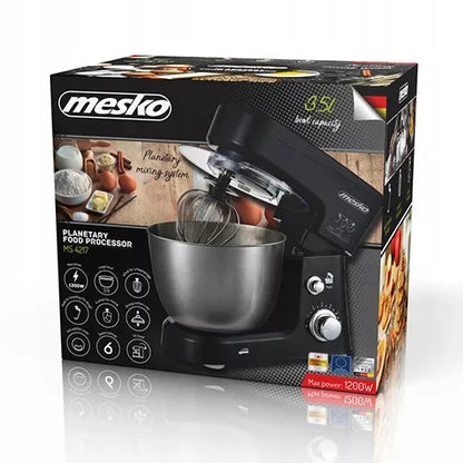 Planetinis virtuvinis kombainas Mesko 4217, 1200 W, 3,5 l dubuo, juodas
