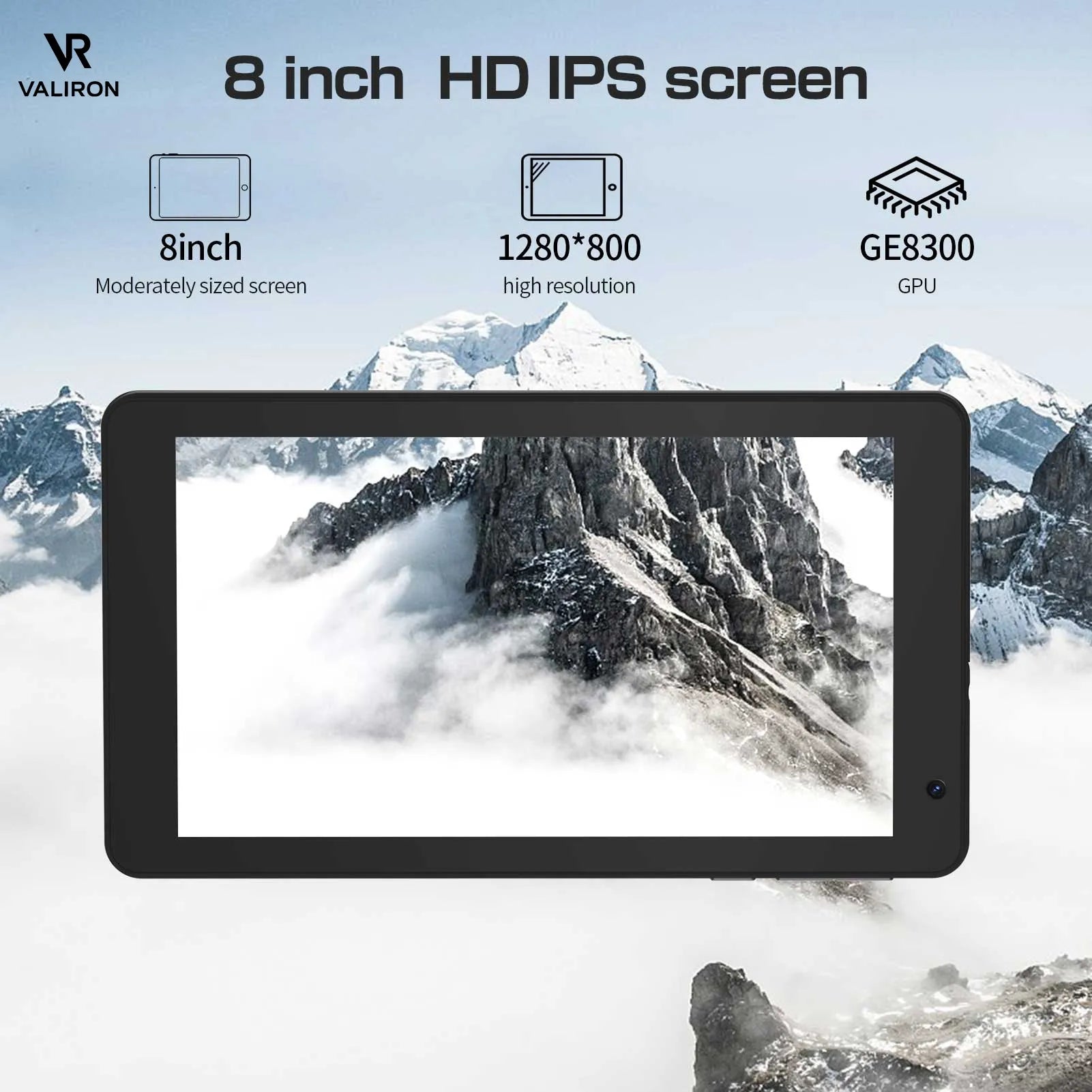 Planšetė VALIRON Tab 8 LTE Android 14 4GB RAM 64GB + 512GB IPS GPS Wifi