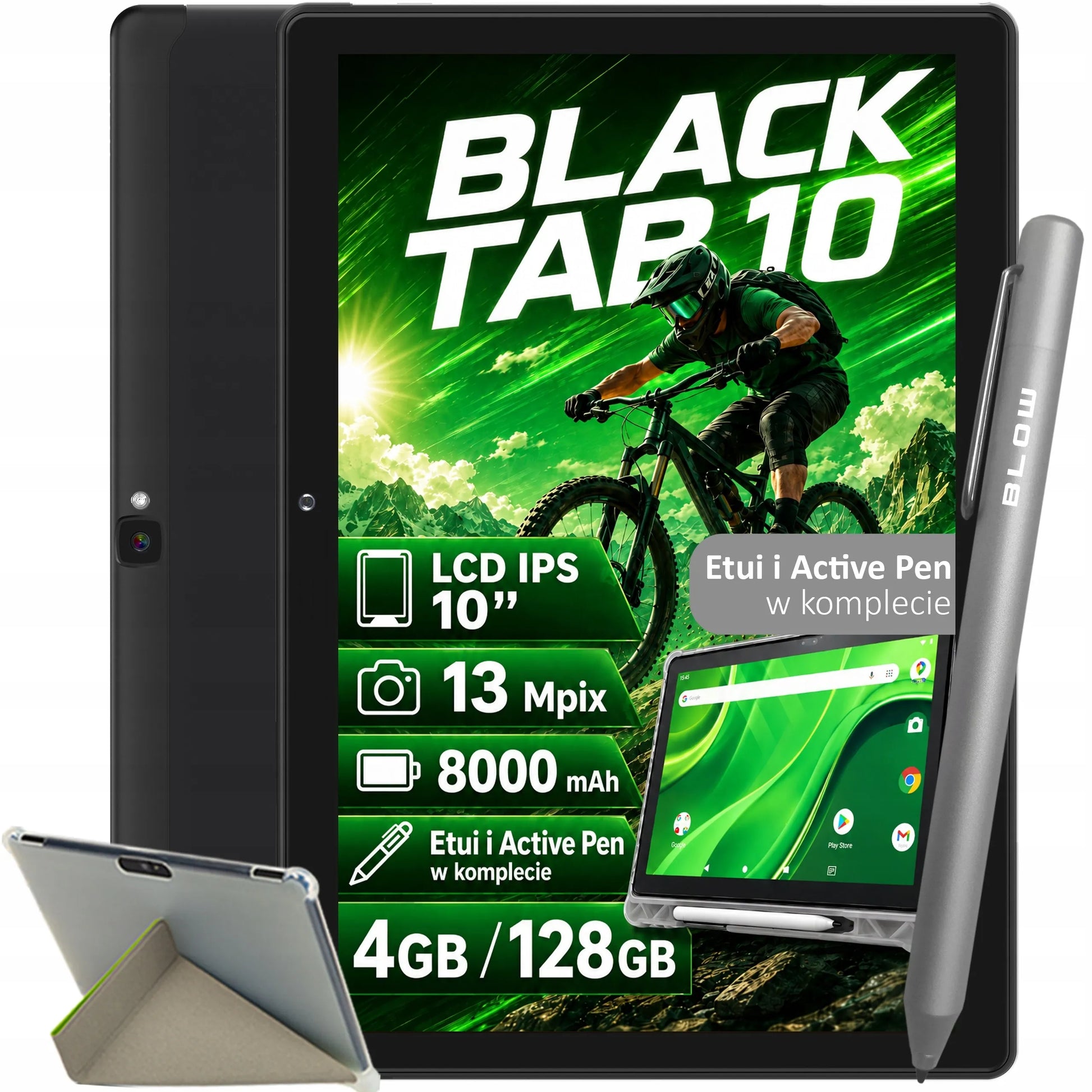 Planšetinis kompiuteris BLOW BlackTAB10 10" LTE 4/128GB 8000 mAh WiFi GPS SIM juodas