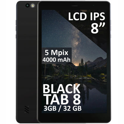 Planšetinis kompiuteris BLOW BlackTAB8 8" LTE 3/32GB 4000mAh Wi-Fi GPS SIM juodas