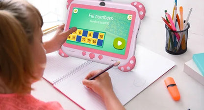 Planšetinis kompiuteris vaikams 7 colių Android WiFi su dėklu ir tėvų kontrole