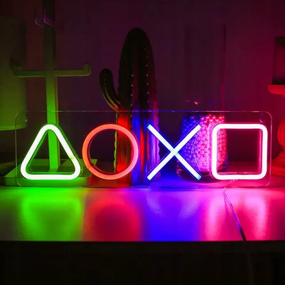 Playstation Ikons LED neoninė lempa, didelė 42 cm x 12,5 cm