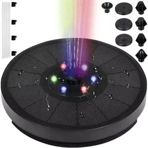 Plūduriuojantis saulės energijos sodo fontanas LED RGB 3W, 180 l/h tvenkiniams