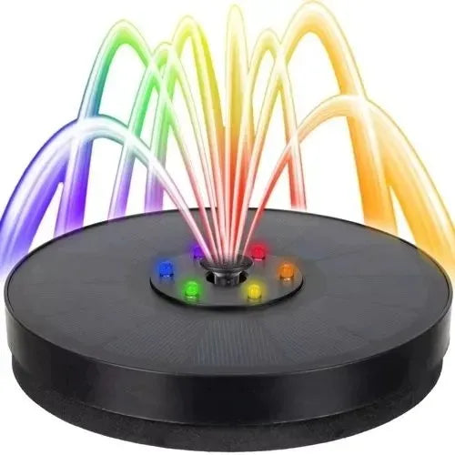 Plūduriuojantis saulės energijos sodo fontanas LED RGB 3W, 180 l/h tvenkiniams