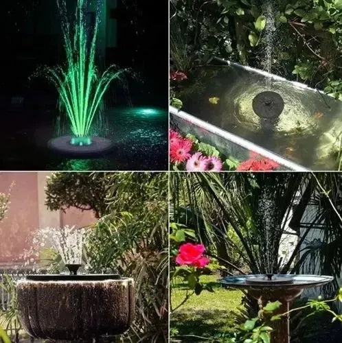 Plūduriuojantis saulės energijos sodo fontanas LED RGB 3W, 180 l/h tvenkiniams