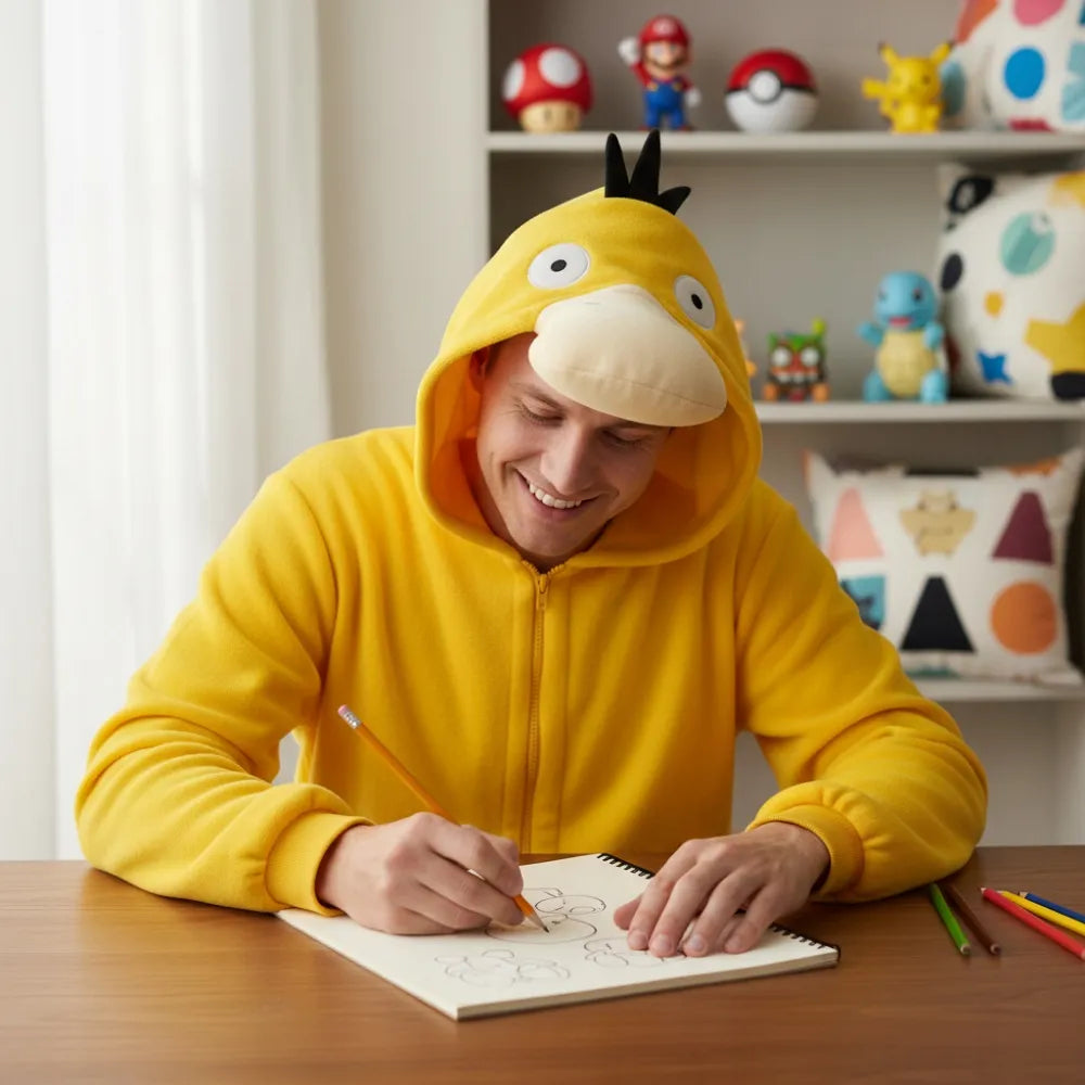 „Pokémon Psyduck“ kigurumi pižama-kostiumas, S dydis, 145–155 cm