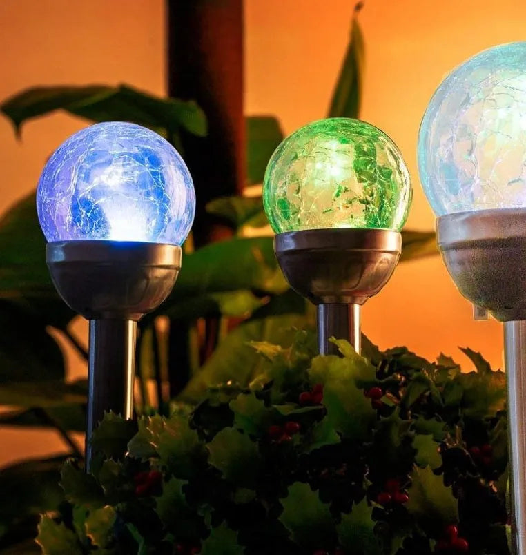 POLIFACH saulės sodo šviestuvas KULA, stiklinis, 2 LED