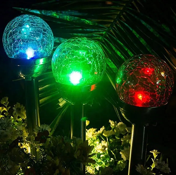 POLIFACH saulės sodo šviestuvas KULA, stiklinis, 2 LED