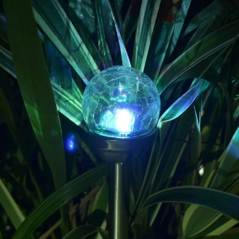 POLIFACH saulės sodo šviestuvas KULA, stiklinis, 2 LED