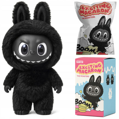 POP MART LABUBU pliušinis žaisliukas-pakabukas, juodas