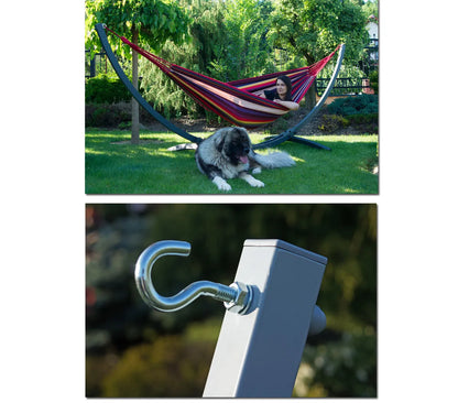 POTENZA hamakas su stovu, hamakas 220x160cm + plieninis stovas 220kg LENKIŠKAS