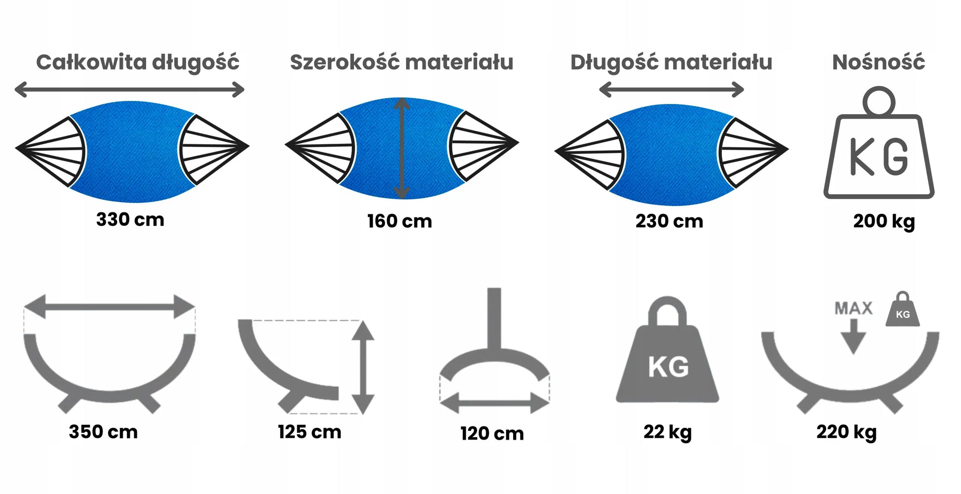 POTENZA stovo komplektas iki 220 kg + hamakas Cartago Carbon