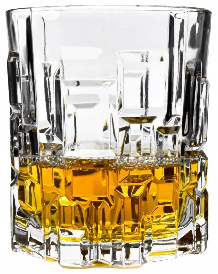 Prabangios krištolinės viskio stiklinės Etna RCR 330 ml 6 vnt. storu dugnu