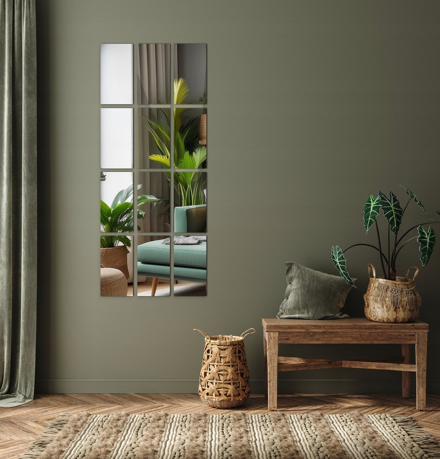 Premium Veidrodinės Sienų Plytelės – Savaime Lipnios, Tinka Garderobui, Biurui, Valgomajam