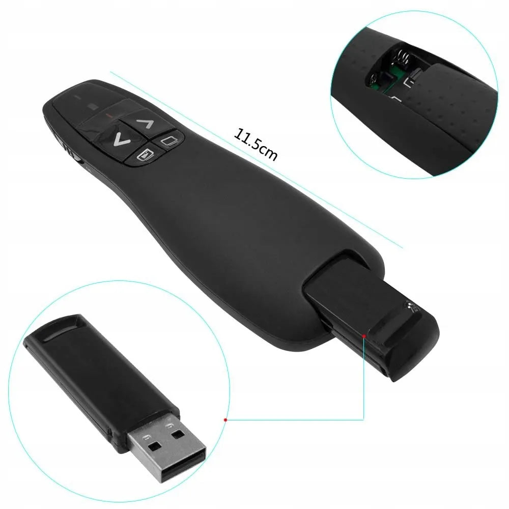Prezentacijų pultelis su lazeriniu rodykle USB