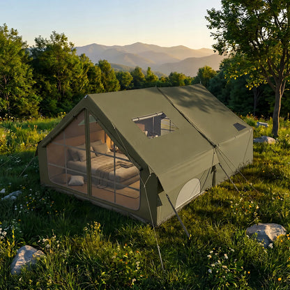 Pripučiama stovyklavimo ir glampingo palapinė Boste AirCab, 4 vietos, su prieangiu ir pompa