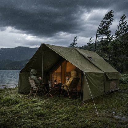 Pripučiama stovyklavimo ir glampingo palapinė Boste AirCab, 4 vietos, su prieangiu ir pompa