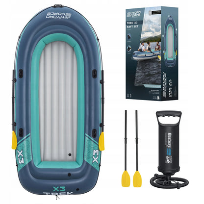 Pripučiama valtis Bestway Hydro-Force Trek X3 su irklais ir pompa, 3 asmenims