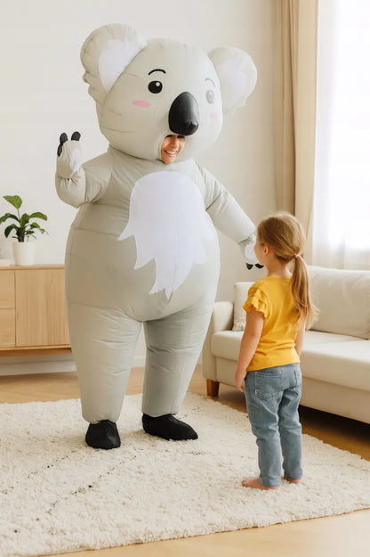 PRIPUČIAMAS KOALA MEŠKĖNO KOSTIUMAS HALLOWEEN VAKARĖLIUI, PATS PRISIPUČIANTIS