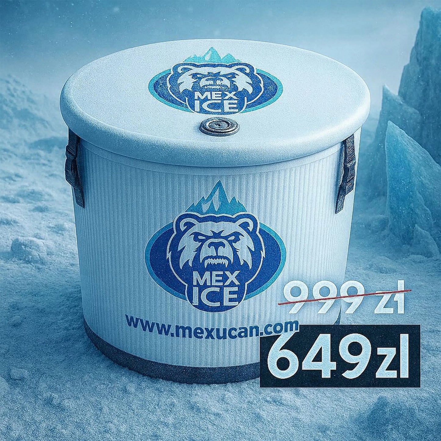 Pripučiamas ledo vonios baseinas „MEX ICE“, 460 l, regeneracijai ir krioterapijai, XL