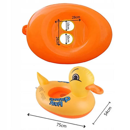 Pripučiamas vaikiškas plaustas-antis 75 cm – idealiai tinka baseinui