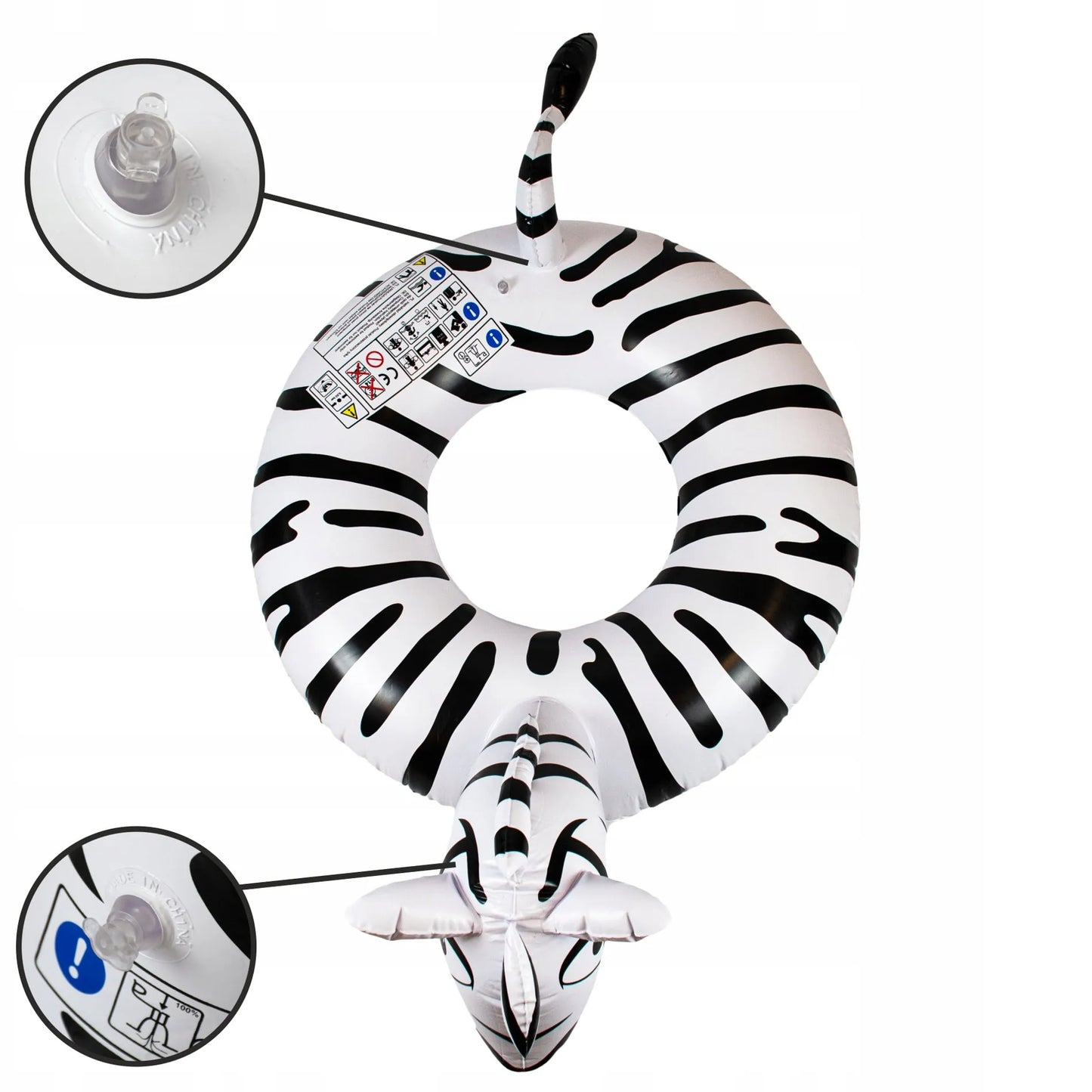 Pripučiamas zebras, XXL plaukimo ratas čiužinys