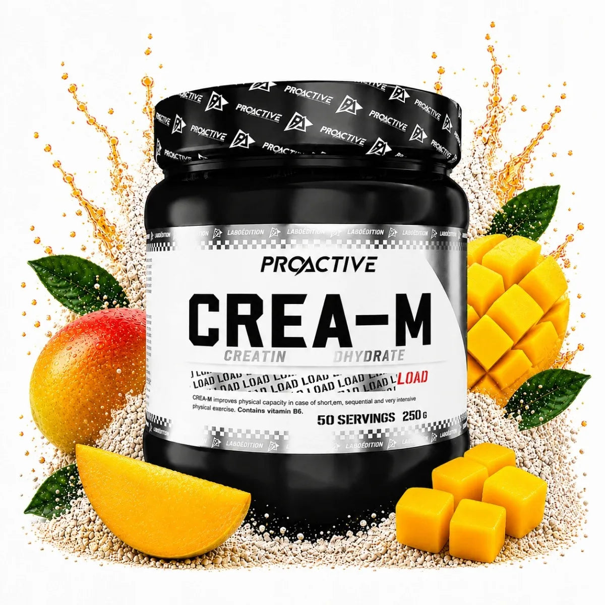 ProActive Crea-M LOAD mango skonio kreatino monohidrato milteliai, 250 g