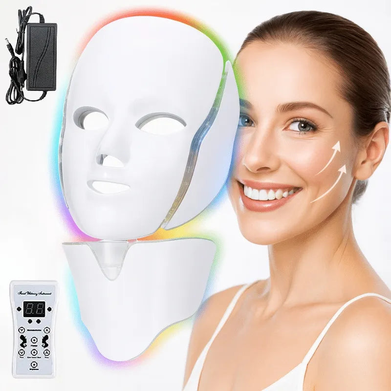 Profesionali LED fotoninė veido ir kaklo kaukė (7 spalvos)
