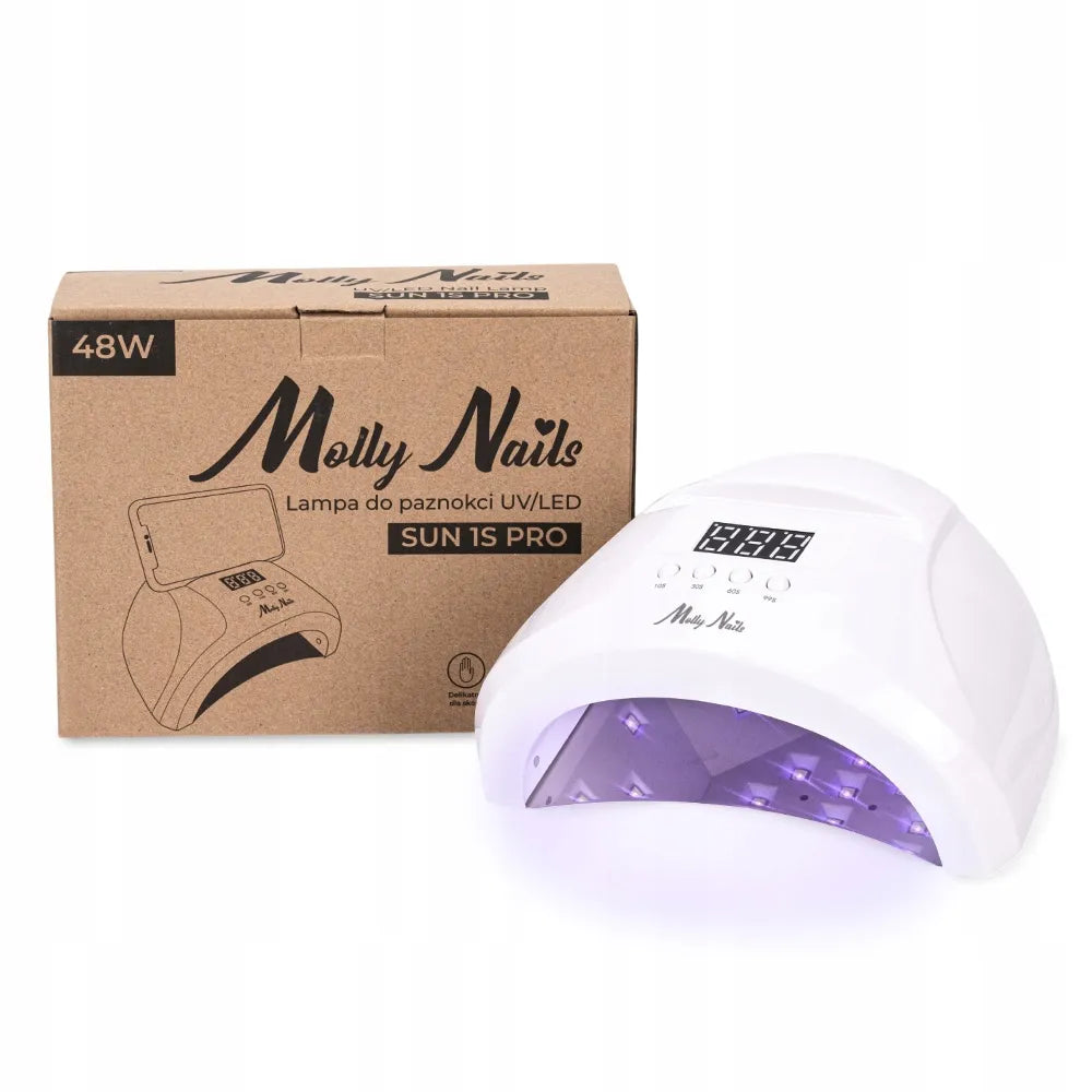 Profesionali UV/LED nagų lempa Molly Nails SUN 1S PRO 48 W, balta