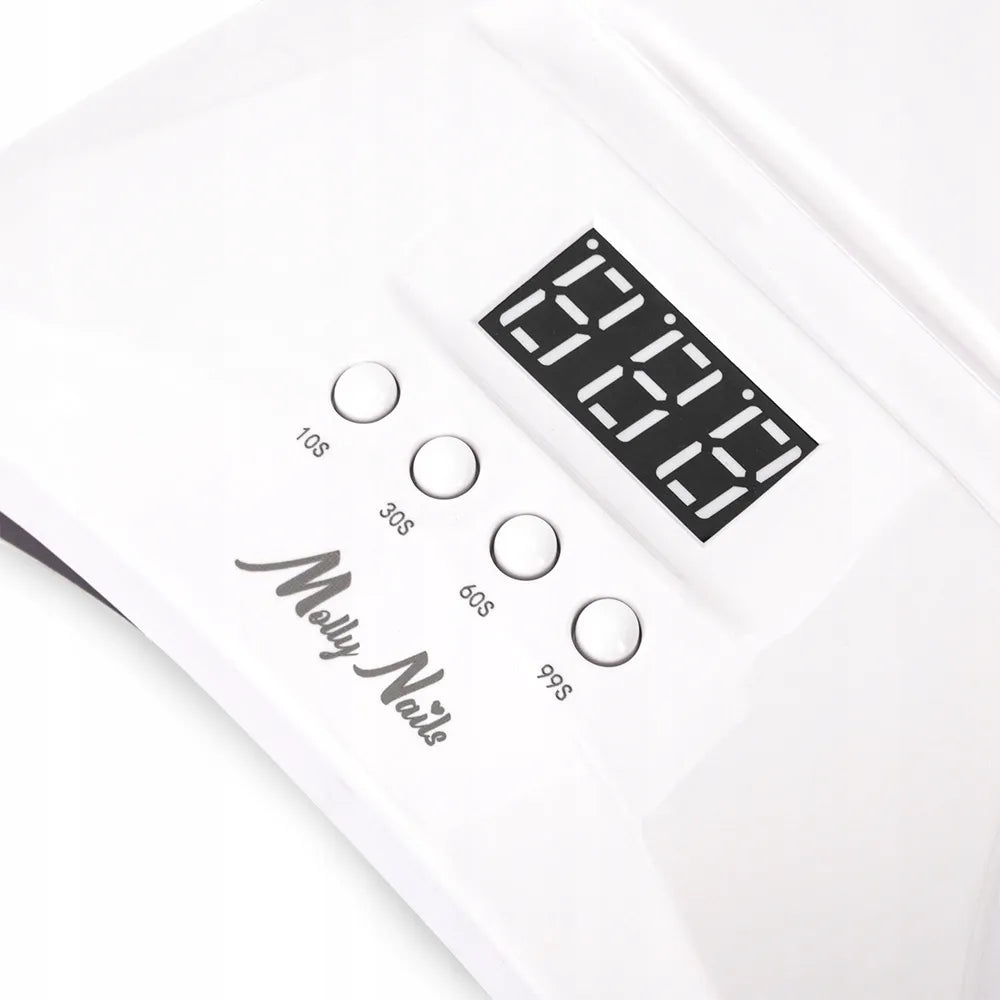 Profesionali UV/LED nagų lempa Molly Nails SUN 1S PRO 48 W, balta