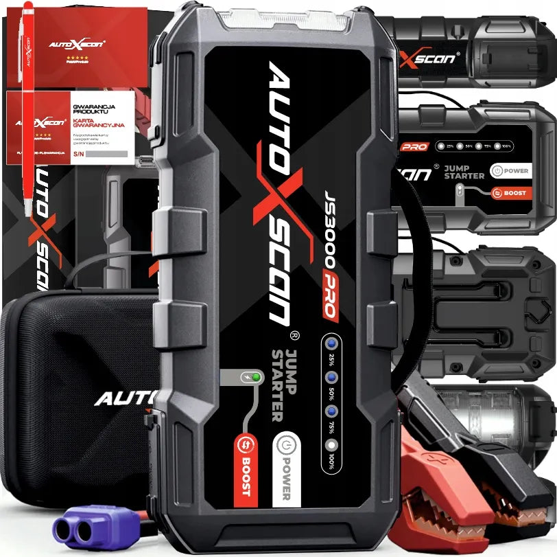 Profesionalus automobilinis starteris ir „Power Bank“ AUTOXSCAN 12V 3000A 24000mAh