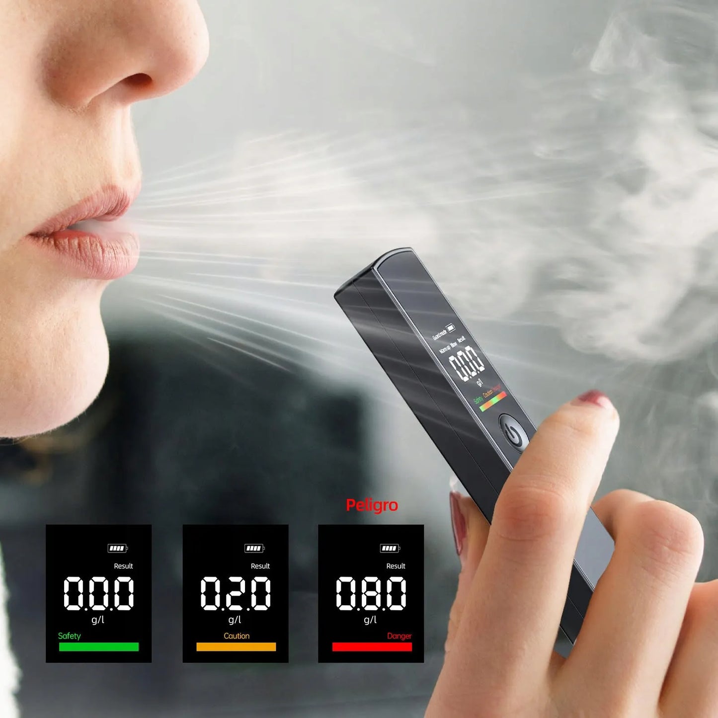 Profesionalus bekontaktis alkotesteris su LCD ekranu, tikslus, skaitmeninis