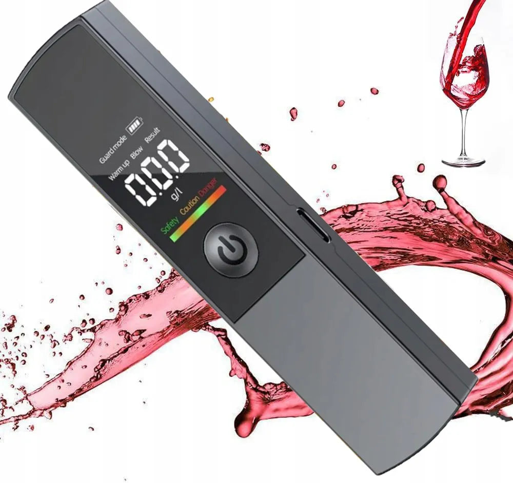 Profesionalus policinis alkotesteris su kandikliais, USB-C įkrovimu ir akumuliatoriumi