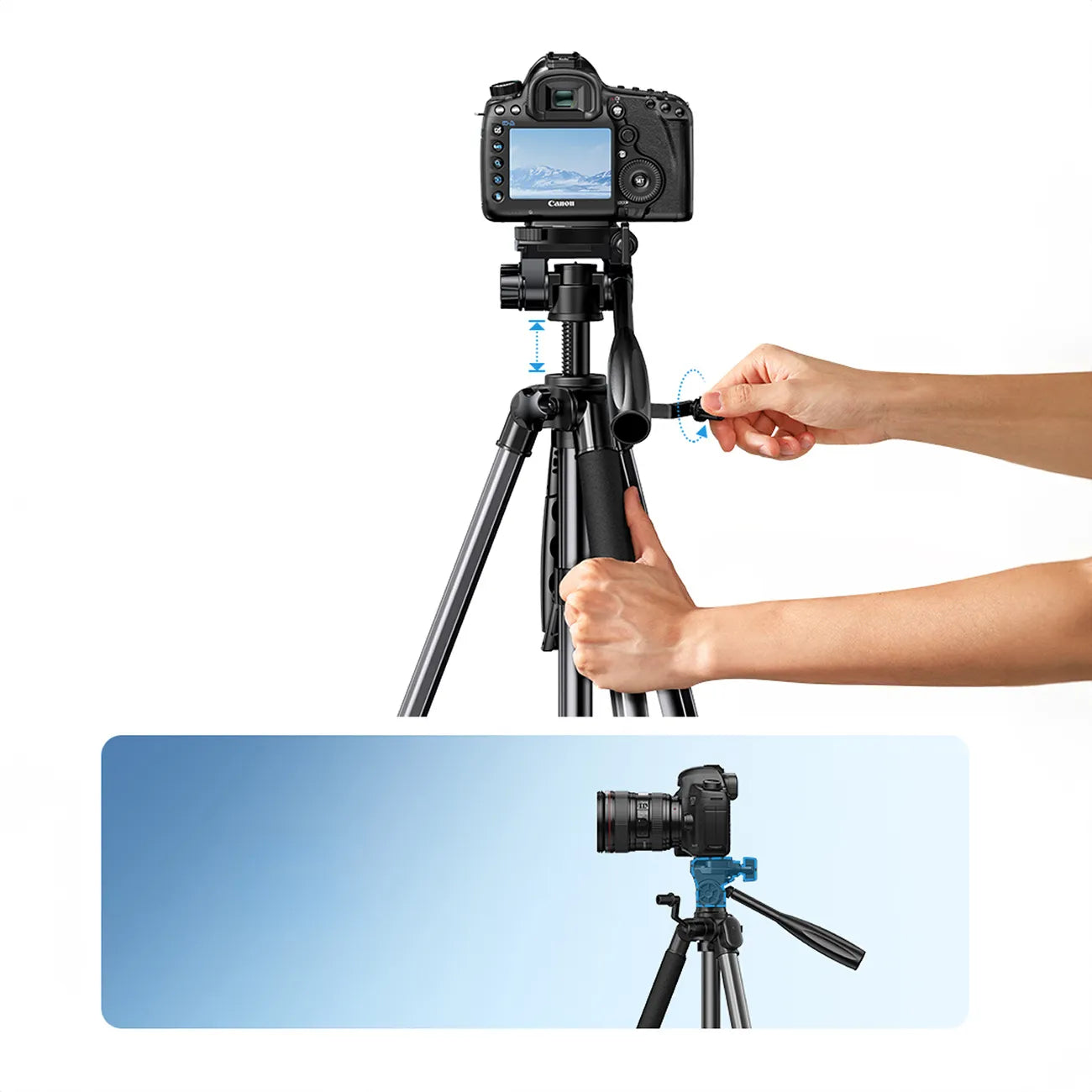 Profesionalus Ugreen LP661 trikojis išmaniesiems telefonams ir fotoaparatams – juodos ir pilkos spalvos