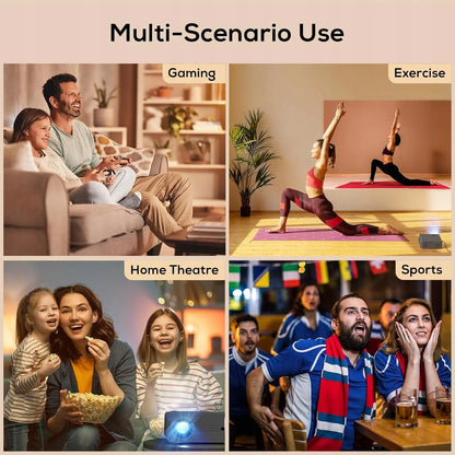Projektorius AKIYO O7, 4K, Bluetooth 5.2, 5G Wi-Fi, HDMI, 16 000 lm, su stovu