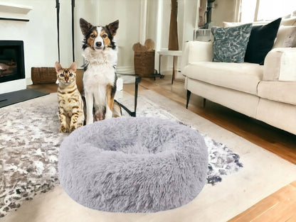Przydasie.pl pliušinė guolio pagalvė šunims ir katėms, pūkuota, 80 cm, pilka