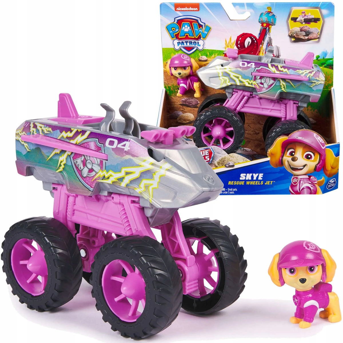 „Psi Patrol Rescue Wheels“ Skye transporto priemonė–reaktyvinis lėktuvas su figūrėle