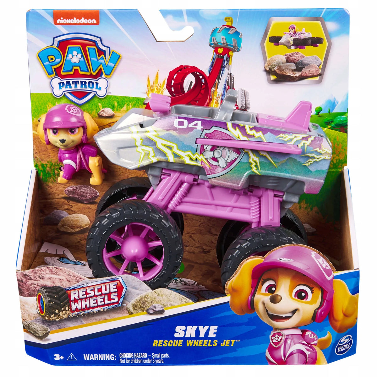 „Psi Patrol Rescue Wheels“ Skye transporto priemonė–reaktyvinis lėktuvas su figūrėle