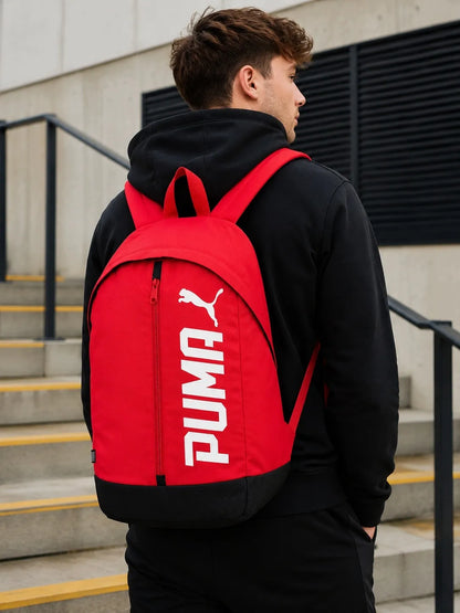 PUMA raudona sportinė mokyklinė kuprinė treniruotėms ir kelionėms 21L