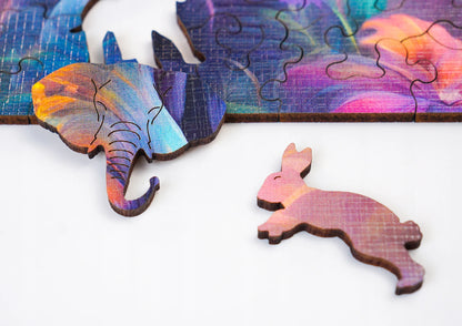 „Puzzled“ medinė dėlionė „Dramblys“, 145 dalių, MDF, unikalios formos