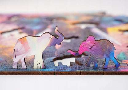 „Puzzled“ medinė dėlionė „Dramblys“, 145 dalių, MDF, unikalios formos