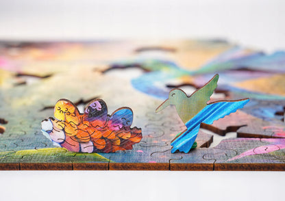 „Puzzled“ medinė dėlionė „Kolibris“, 145 det., eko-HDF, unikalios formos