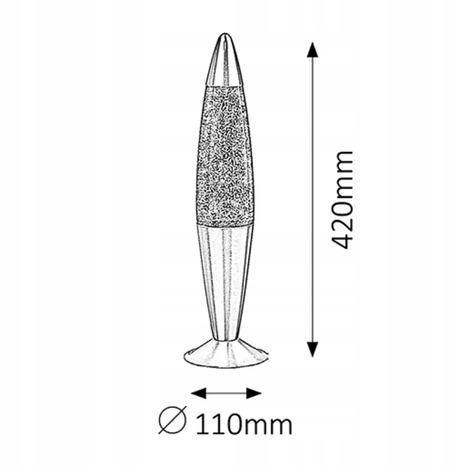 Rabalux dekoratyvinė lava lempa su blizgučiais 42 cm