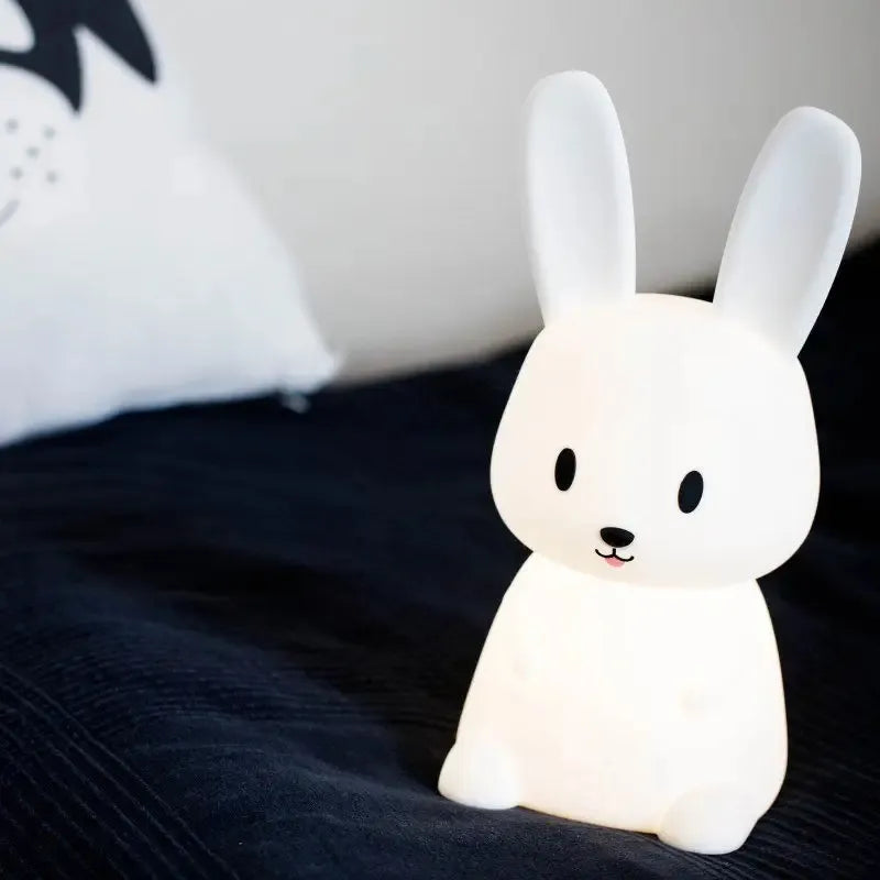 Rabbit Maxi Silikoninė Naktinė Lempa RGB su Pulteliu