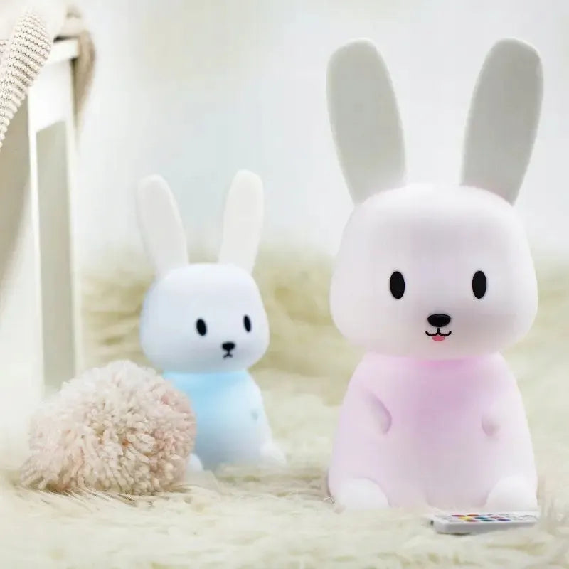 Rabbit Maxi Silikoninė Naktinė Lempa RGB su Pulteliu