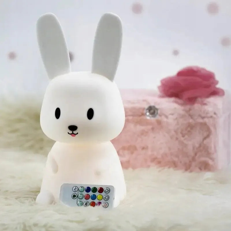 Rabbit Maxi Silikoninė Naktinė Lempa RGB su Pulteliu